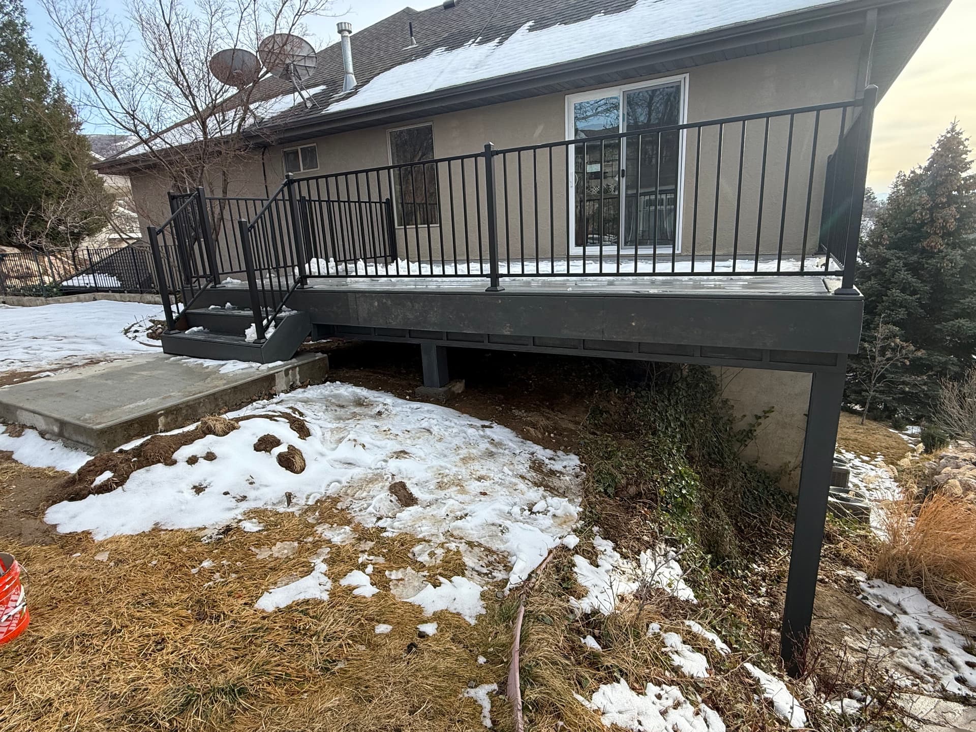 New Trex Deck with Black Railing in Bountiful image