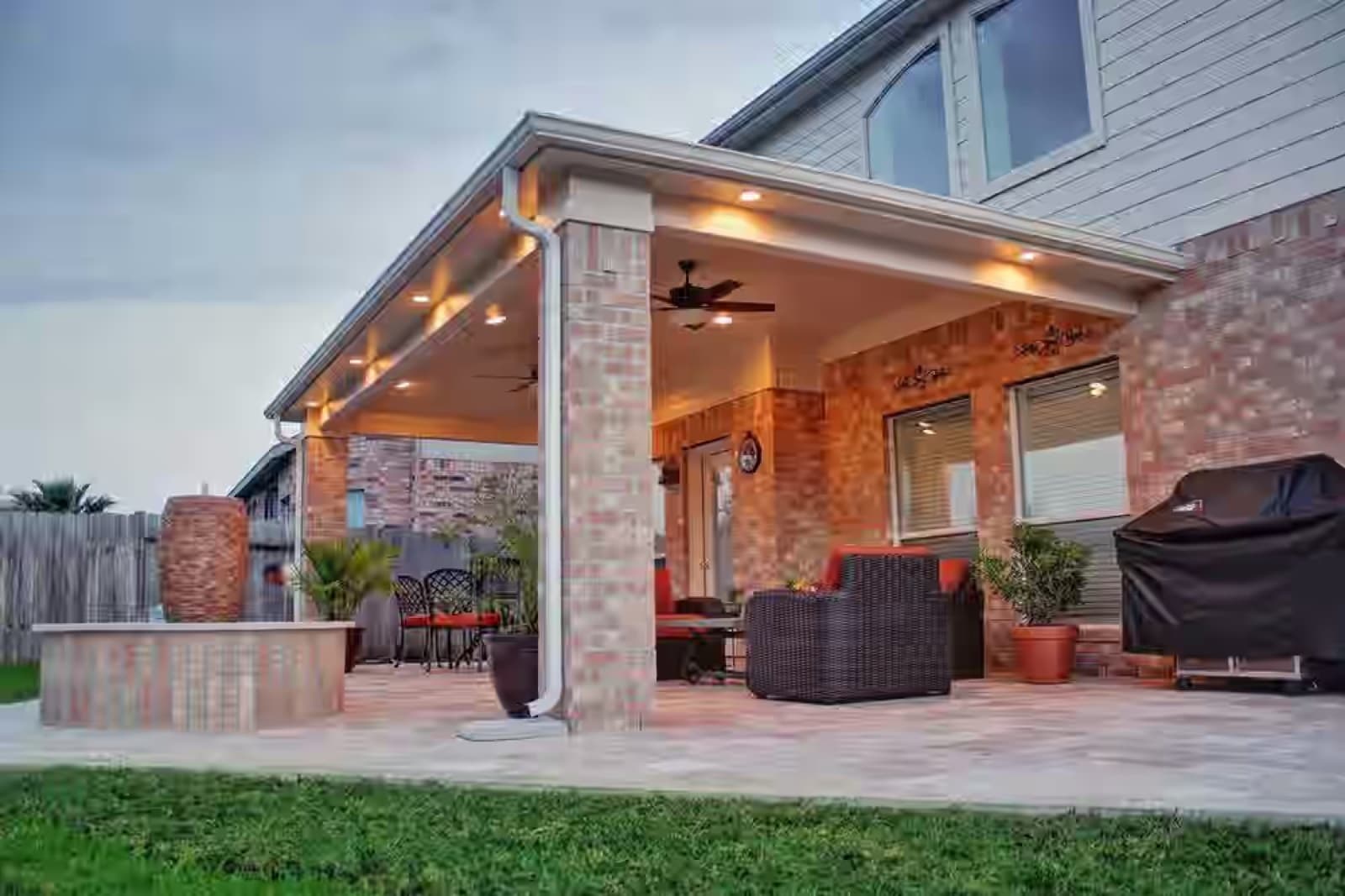 Covered patio built by Turnkey Building Solutions in the Salt Lake Valley
